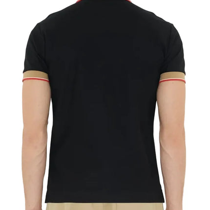 Burberry Logo Collar Cotton Polo Shirt "Black"