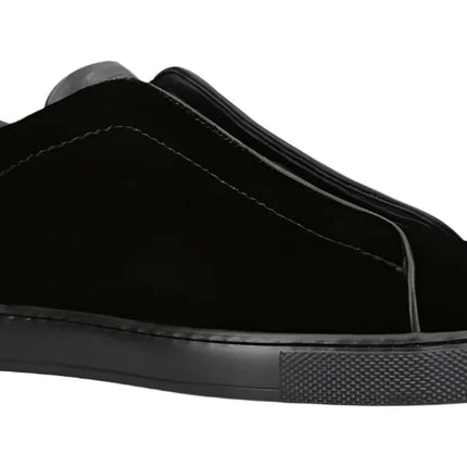 ZEGNA Velvet Triple Stitch Sneakers "Black"