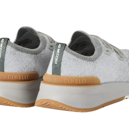 Brunello Cucinelli knitted sneakers "Grey"