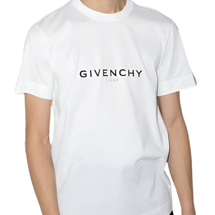 Givenchy Reverse Paris Logo Print Oversized T-Shirt in White
