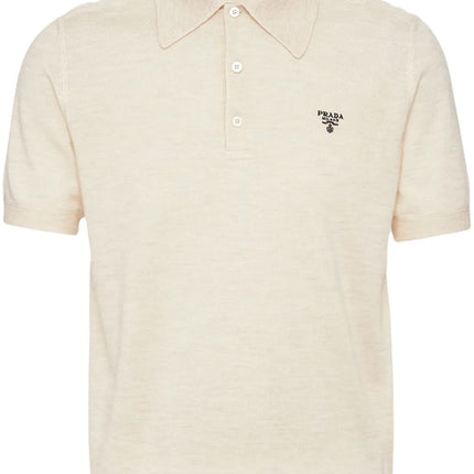 Prada Superfine wool polo shirt Beige