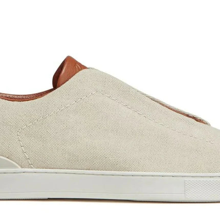 Zegna Triple Stitch canvas sneakers "Egg shell"