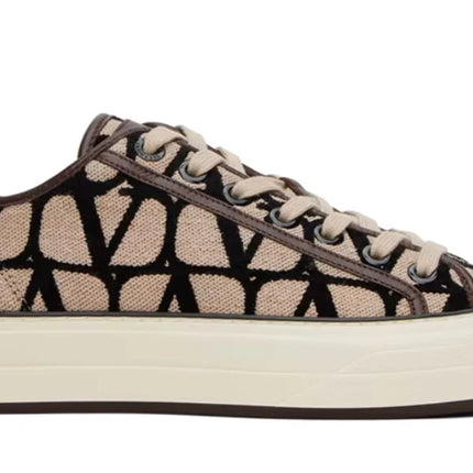 Valentino Garavani Beige & Black Totaloop Sneaker