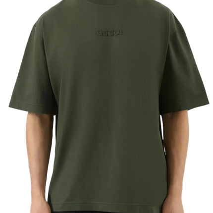 Gucci Embroidered Cotton Jersey T-Shirt Dark Green