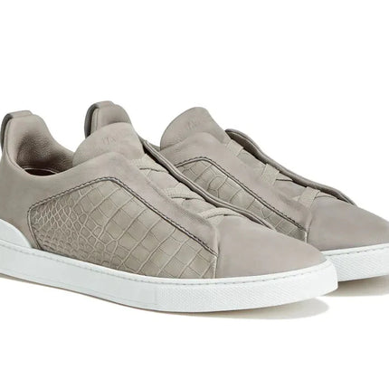 Zegna Crocodile Leather Triple Stitch "Neutrals"