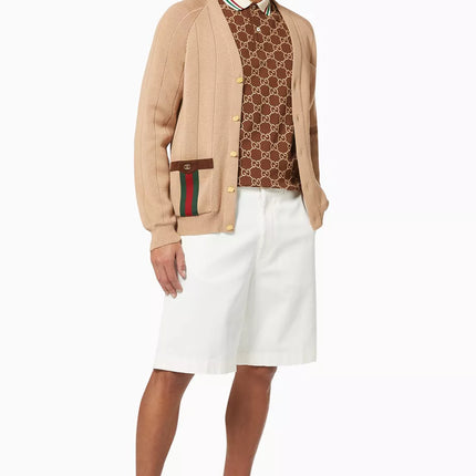 Gucci Embroidered GG Stretch Cotton Polo T-Shirt