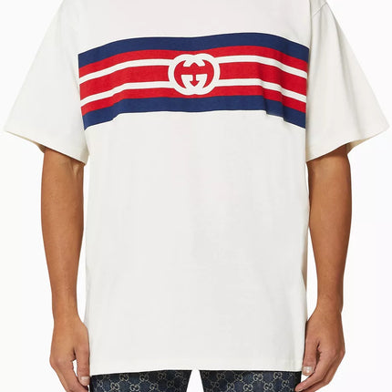 Gucci Interlocking G stripe print T-shirt