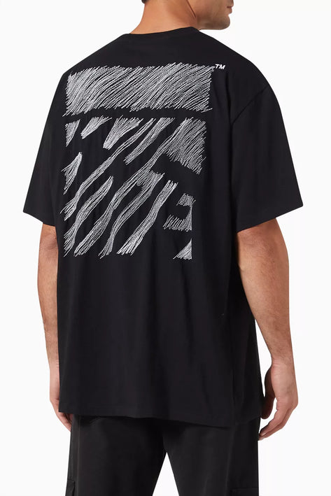 Off-White Scribble Diagonal Oversized T-shirt in Jersey