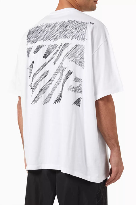 Off-White Scribble Diagonal Oversized T-shirt in Jersey