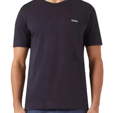 Zegna Navy Blue cotton T-shirt