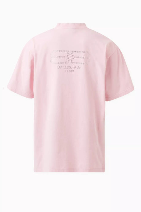 Balenciaga BB Paris Strass Medium Fit T-shirt in Vintage Jersey
