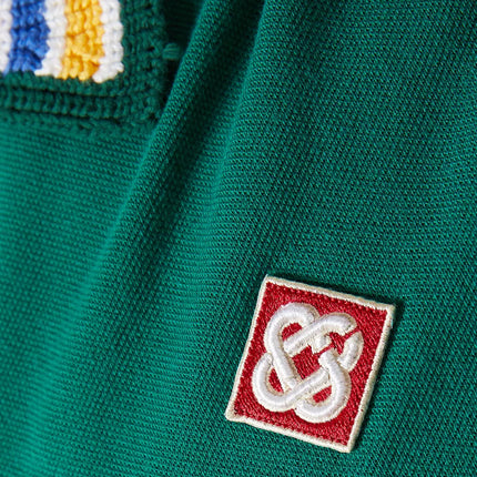 Casablanca Mint Stripe Collar Polo Green