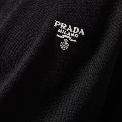 Prada Superfine wool polo shirt Black