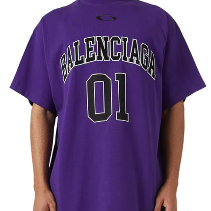 Balenciaga Men's Basketball Series - Oversized T-shirt in Purple