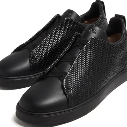 Zegna leather low top sneakers