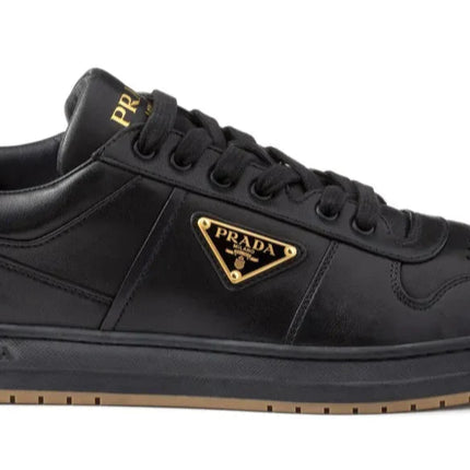 Prada Enamel-triangle Leather Sneakers