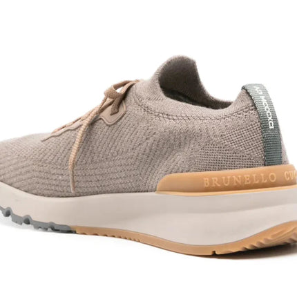Brunello Cucinelli knitted sneakers "Light Brown"