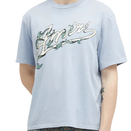 Amiri Blue Logo Printed T-Shirt