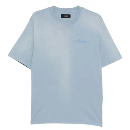 Amiri Bleach Bandana Patch T-shirt "Ash Blue"
