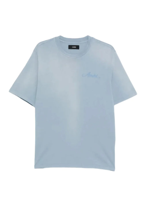 Amiri Bleach Bandana Patch T-shirt "Ash Blue"