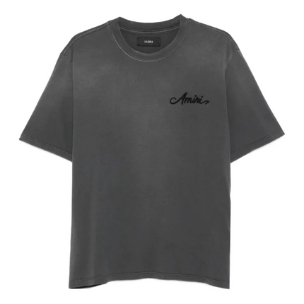 Amiri Bleach Bandana Patch T-shirt "Charcoal Grey"