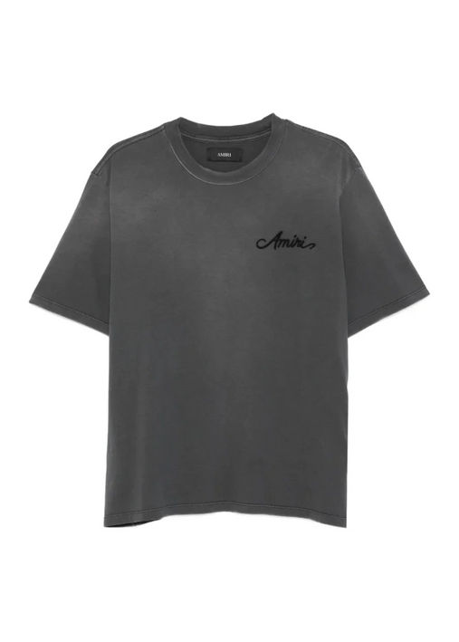 Amiri Bleach Bandana Patch T-shirt "Charcoal Grey"