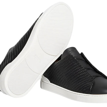 Black PELLETESSUTA™ Leather Triple Stitch™ Sneakers
