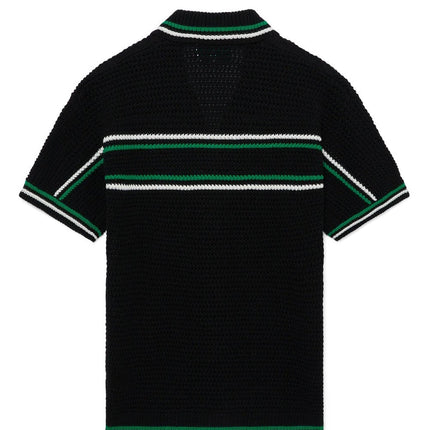 Casablanca Crocheted cotton tennis shirt "Black"