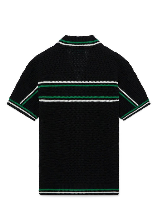 Casablanca Crocheted cotton tennis shirt "Black"