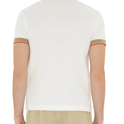 Burberry Logo Collar Cotton Polo Shirt "Chalk White"