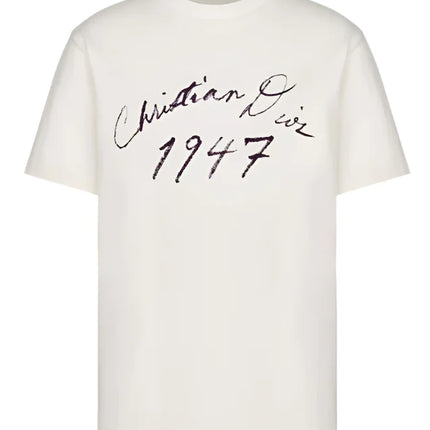 Handwritten Christian Dior Relaxed-Fit T-Shirt White Cotton Jersey