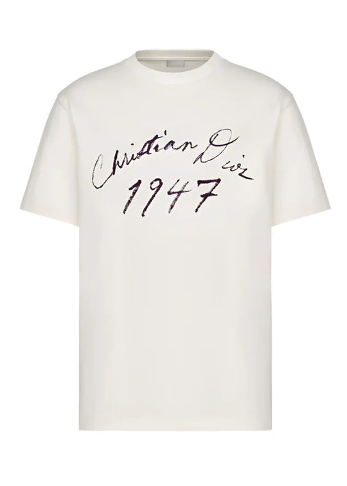 Handwritten Christian Dior Relaxed-Fit T-Shirt White Cotton Jersey
