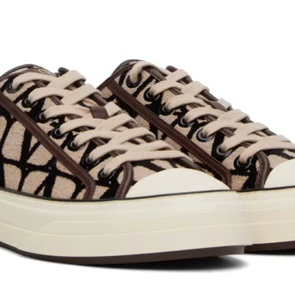 Valentino Garavani Beige & Black Totaloop Sneaker