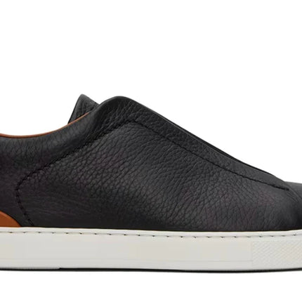 ZEGNA Black & Brown Deerskin Triple Stitch Sneakers