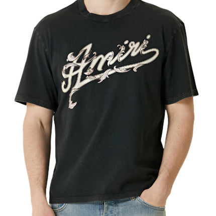 Amiri Black And White Logo Printed T-Shirt