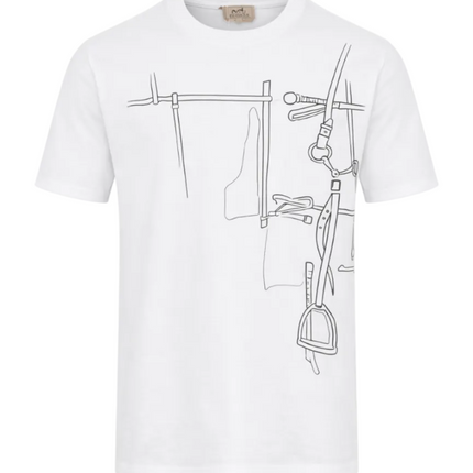 Hermes Harnais en Gouache 3D T-shirt "White"