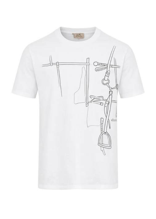 Hermes Harnais en Gouache 3D T-shirt "White"