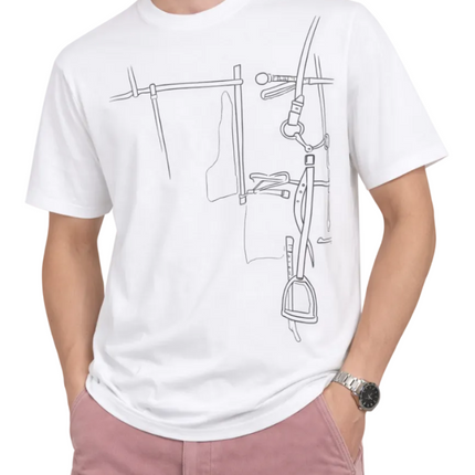 Hermes Harnais en Gouache 3D T-shirt "White"