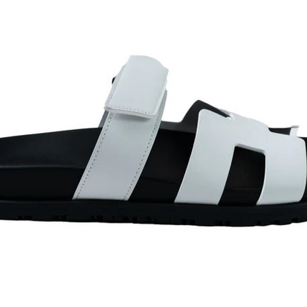 Hermes Chypre Sandals "White Leather"