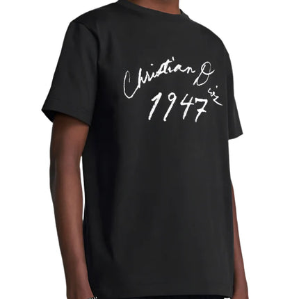 Handwritten Christian Dior Relaxed-Fit T-Shirt Black Cotton Jersey