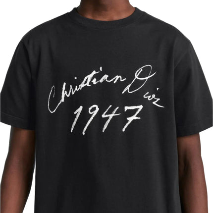 Handwritten Christian Dior Relaxed-Fit T-Shirt Black Cotton Jersey