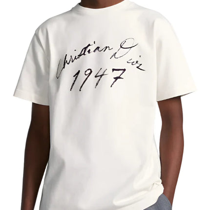 Handwritten Christian Dior Relaxed-Fit T-Shirt White Cotton Jersey