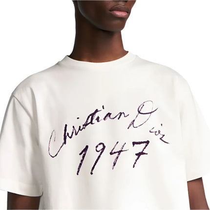 Handwritten Christian Dior Relaxed-Fit T-Shirt White Cotton Jersey