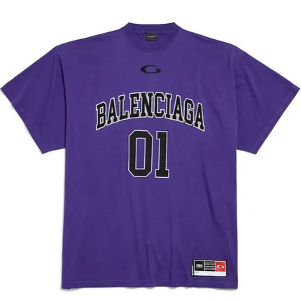 Balenciaga Men's Basketball Series - Oversized T-shirt in Purple
