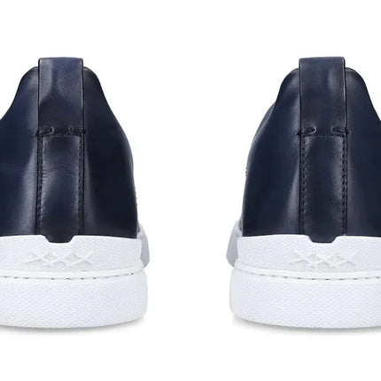 Zegna Crocodile Leather Triple Stitch "Navy Blue"