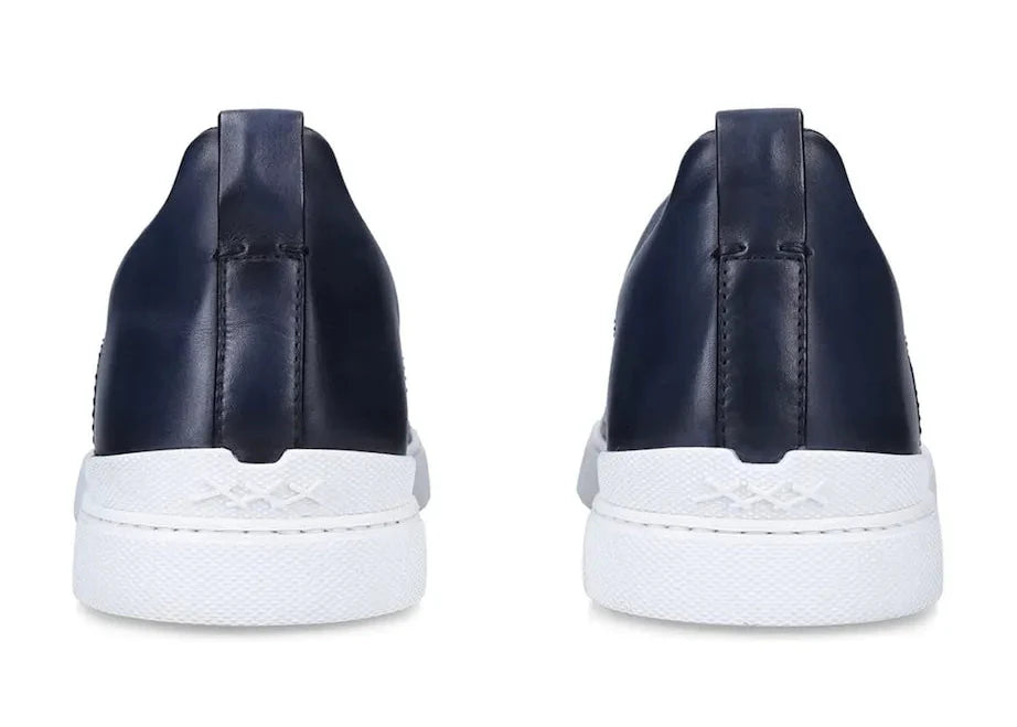 Zegna Crocodile Leather Triple Stitch "Navy Blue"