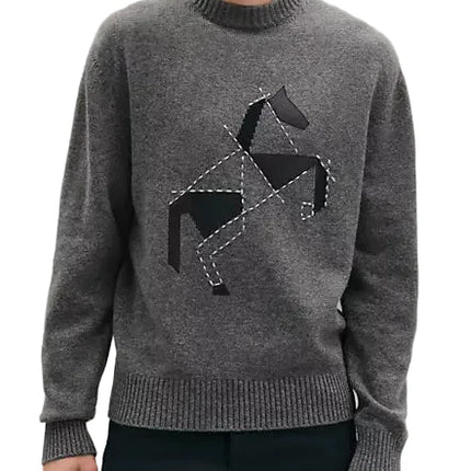 Hermes Cashmere Cheval tangram "Gray"