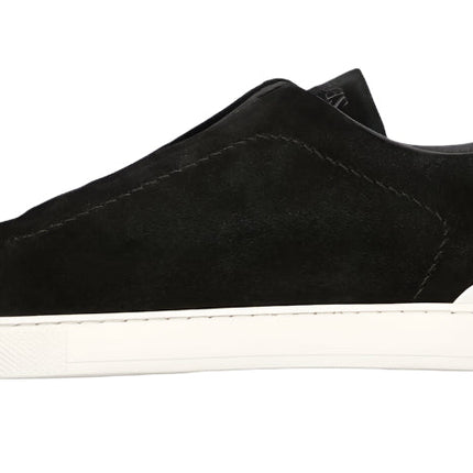 ZEGNA Triple Stitch panelled suede low-top trainers