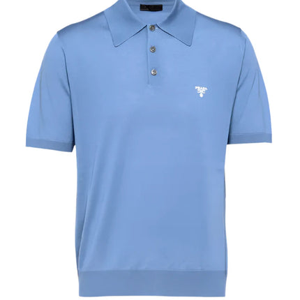 Prada Superfine wool polo shirt Blue