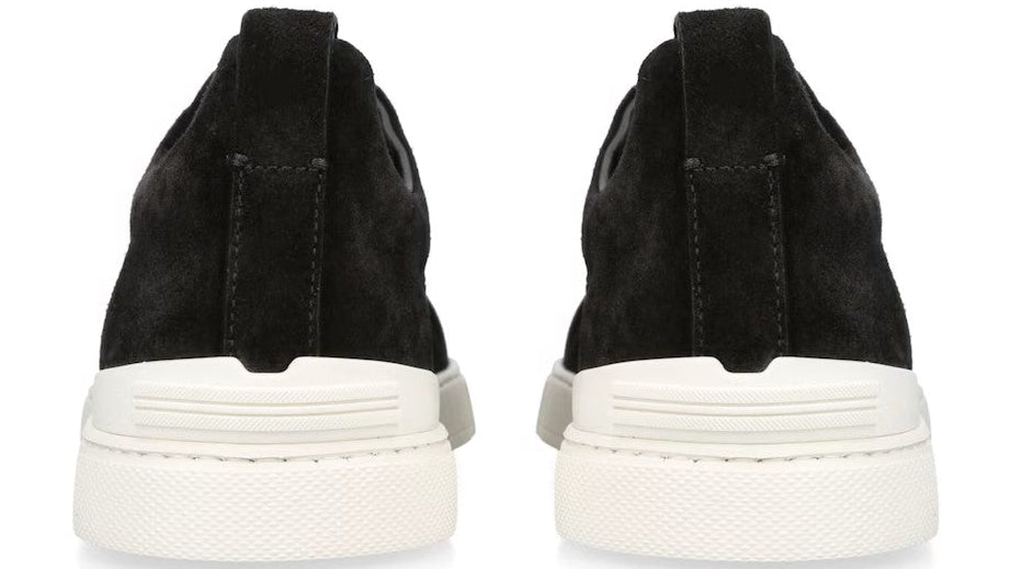 ZEGNA Triple Stitch panelled suede low-top trainers